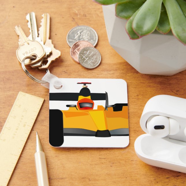 Personalize Race Car Birthday Party Gifts Keychain (Desk)