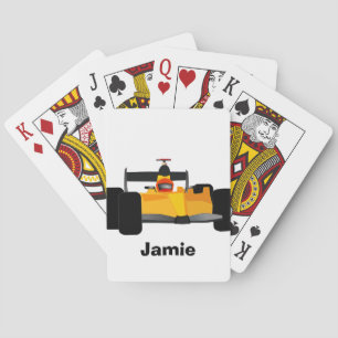 Personalize Race Car Birthday Party Gifts Playing Cards