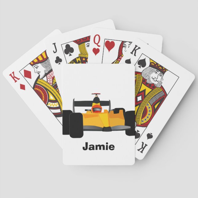 Personalize Race Car Birthday Party Gifts Playing Cards (Back)