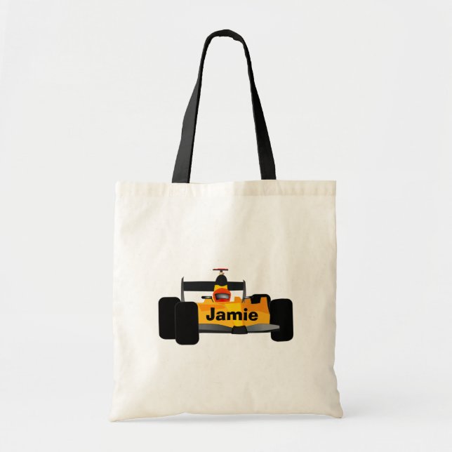 Personalize Race Car Birthday Party Gifts Tote Bag (Front)