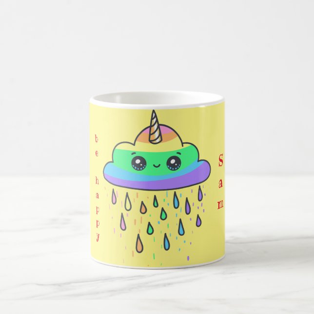 Personalize Rainbow Cloud Unicorn Coffee Mug (Center)