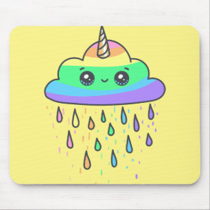Personalize Rainbow Cloud Unicorn Mouse Pad