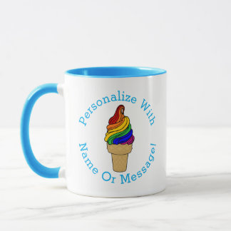 PERSONALIZE Rainbow Swirl Ice Cream Mug