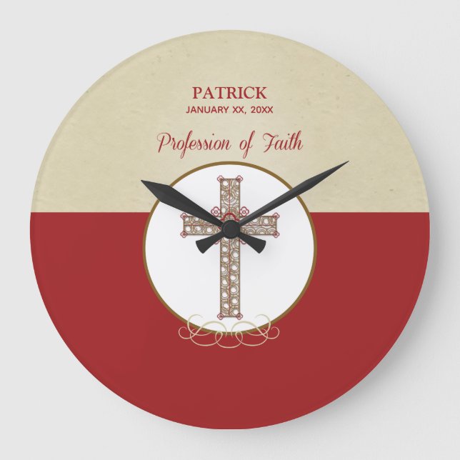Personalize, RCIA Blessings on Profession of Faith Large Clock (Front)