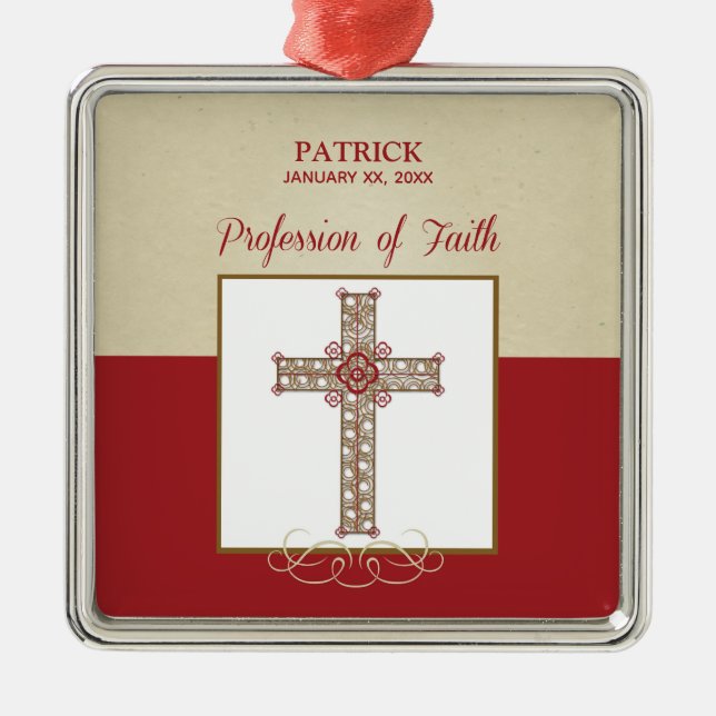 Personalize, RCIA Blessings on Profession of Faith Metal Ornament (Front)