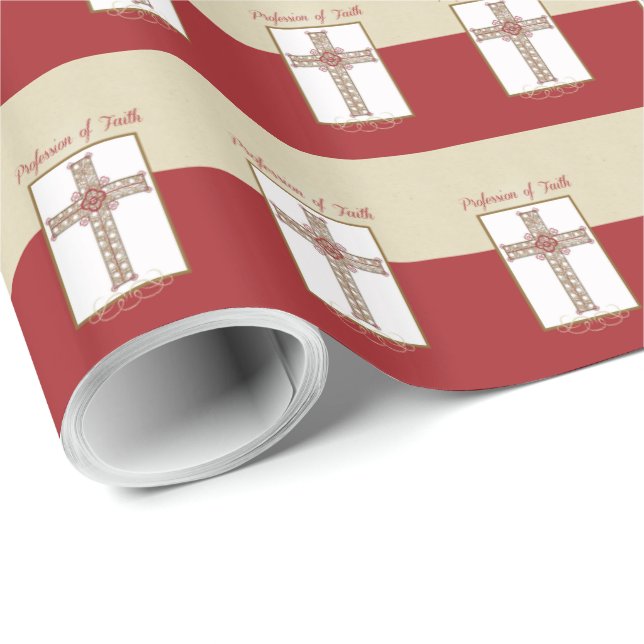 Personalize, RCIA Blessings on Profession of Faith Wrapping Paper (Roll Corner)