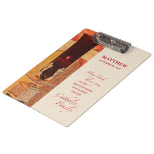 Personalize, RCIA Congratulations, Catholic, Red Clipboard