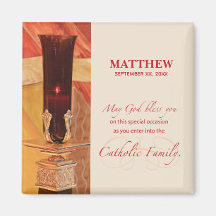 Personalize, RCIA Congratulations, Catholic, Red Magnet