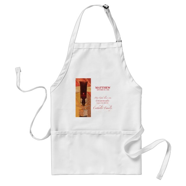 Personalize, RCIA Congratulations, Catholic, Red Standard Apron (Front)