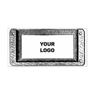 Personalize Rectangle Metal Frame Address or Text Rubber Stamp