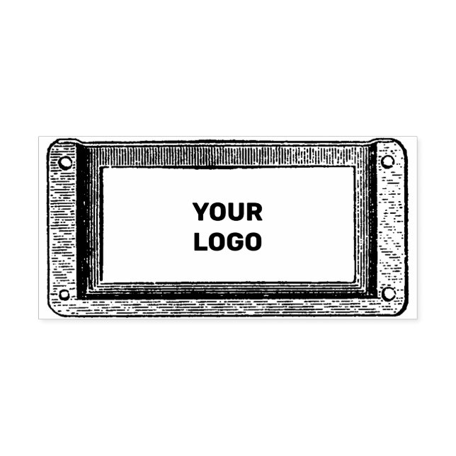 Personalize Rectangle Metal Frame Address or Text Rubber Stamp (Imprint)