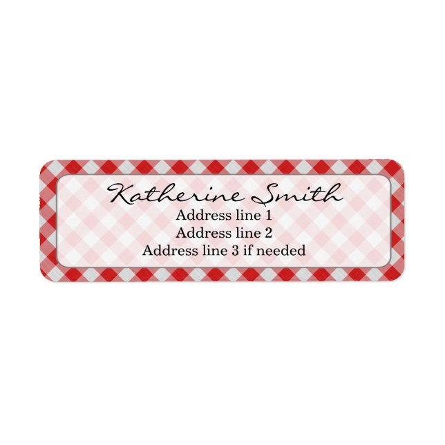 Personalize: Red and White Gingham Check Pattern (Front)
