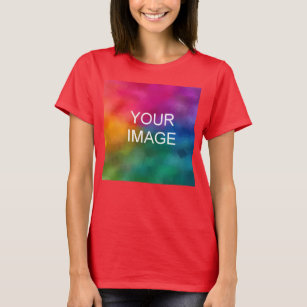 Personalize Red Colour Template Add Photo Image T-Shirt