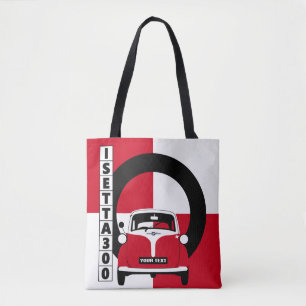 Personalize Red Isetta Bubble Micro car tote Bag