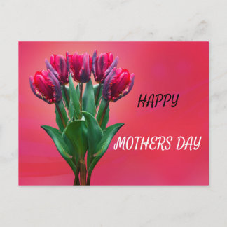 Personalize Red Mothers Day Postcard