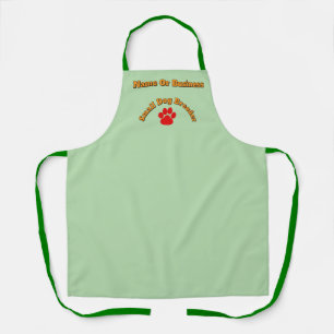 Personalize Red Paw Small Dog Breeder Lt Green    Apron