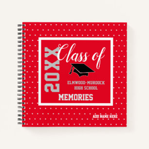 Personalize Red Senior Class 2021 High School Book