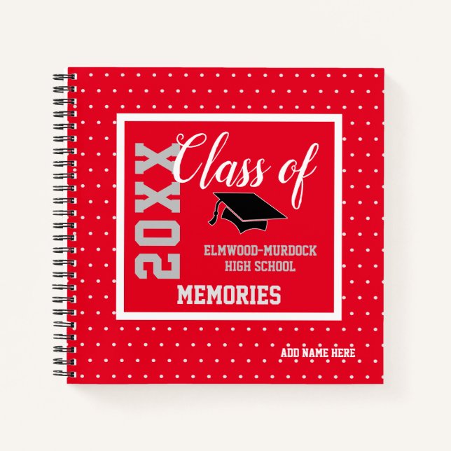 Personalize Red Senior Class 2021 High School Book (Front)