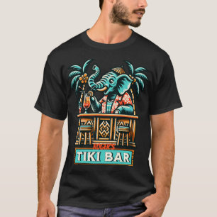 Personalize Retro Elephant Tiki Bar T-Shirt