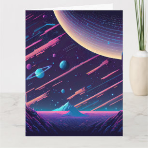 Personalize - Retro Space Scene Card