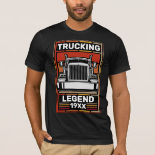 Personalize Retro Trucker Legend Semi Truck Driver T-Shirt