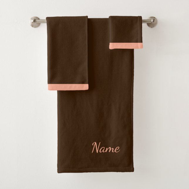 Personalize Rich Brown  Bath Towel Set (Insitu)