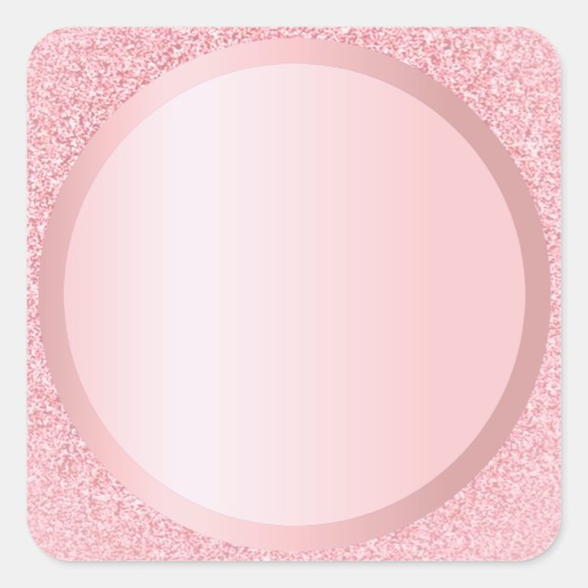 Personalize Rose Gold Glitter Add Your Text Blank Square Sticker (Front)