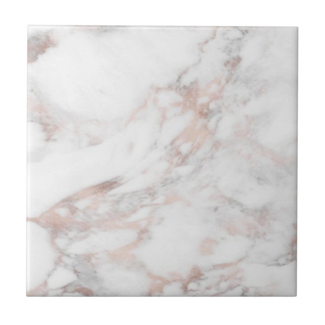 Personalize Rose Gold Marble Professional Template Tile (Front)