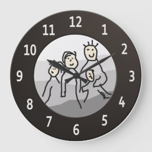 Personalize Round Black Framed Custom Photo Large Clock