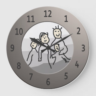Personalize Round Silver Framed Photo Large Clock