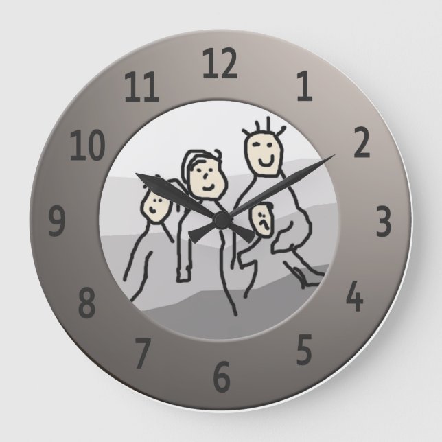 Personalize Round Silver Framed Photo Large Clock (Front)