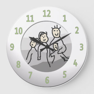 Personalize Round White Framed Photo Large Clock