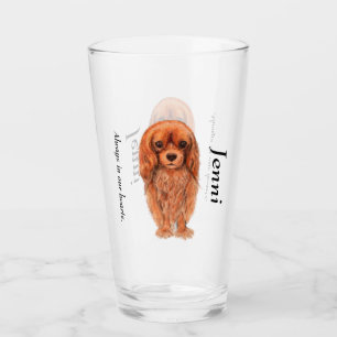 Personalize Ruby Cavalier King Charles Spaniel Glass