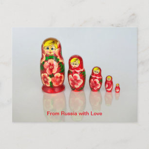 Personalize Russian Matryoshka stacking dolls Postcard