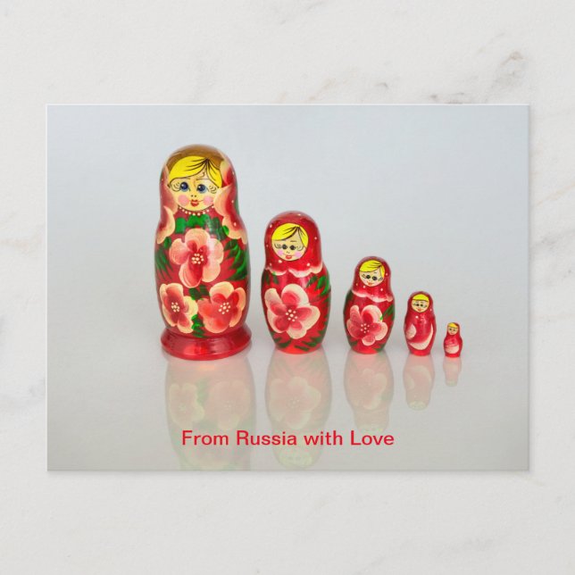 Personalize Russian Matryoshka  stacking dolls Postcard (Front)