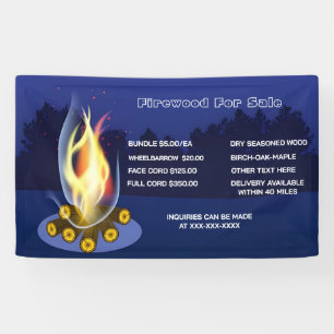 Personalize Rustic Firewood For Sale Bundle Cord Banner