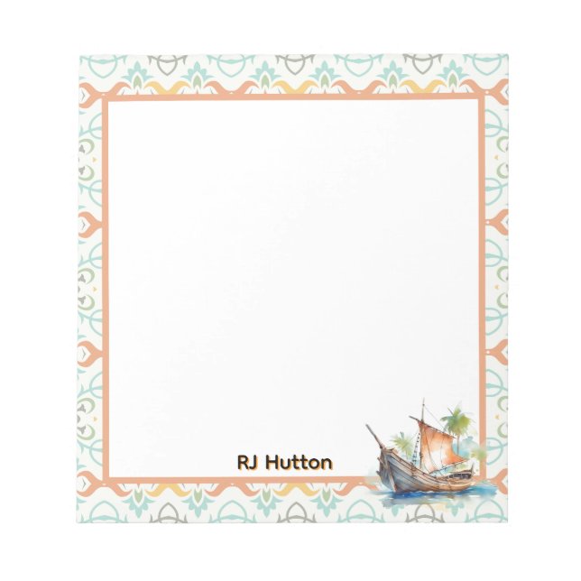 Personalize Sailboat Notepad (Front)