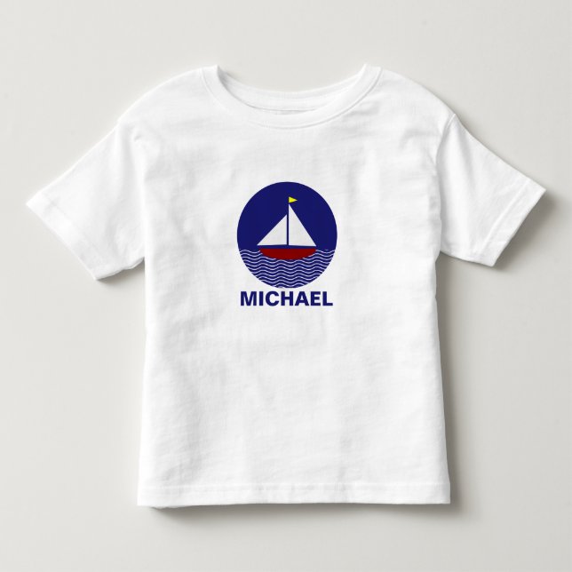 Personalize Sailboat T Shirt (Front)