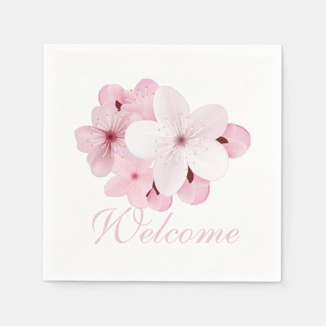 Personalize Sakura Blossoms Napkin (Front)
