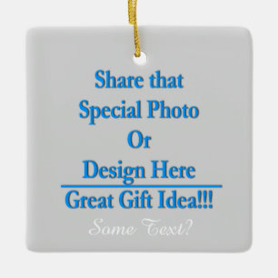 Personalize Same Image\Text Both Sides White Text Ceramic Ornament