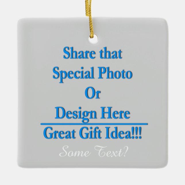 Personalize Same Image\Text Both Sides White Text Ceramic Ornament (Front)