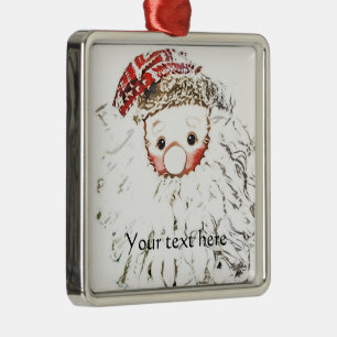Personalize Santa Art Ceramic Ornament