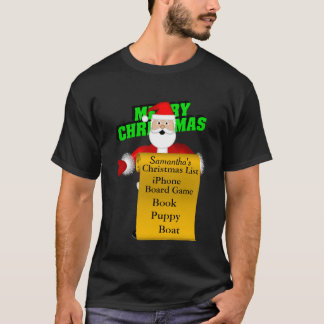 Personalize Santa Wish List T-Shirt