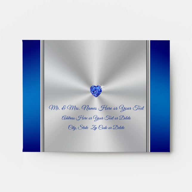 Personalize Sapphire RSVP Envelopes Return Address (Front)