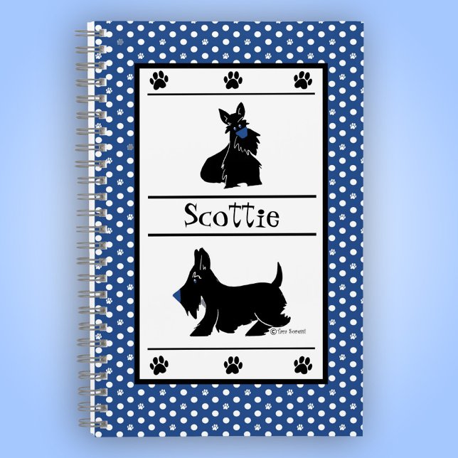 Personalize Scottie Polka Dot Cute Custom Notebook (Creator Uploaded)
