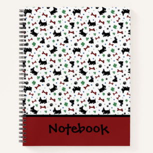 Personalize Scottie Shamrocks Colourful Lucky Big Notebook