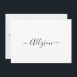 Personalize Script Name & Message, White Holiday Card<br><div class="desc">Personalize your Name In Black Script Text and message (or leave blank) on white background. Click “Customize” to change colours and type styles.</div>