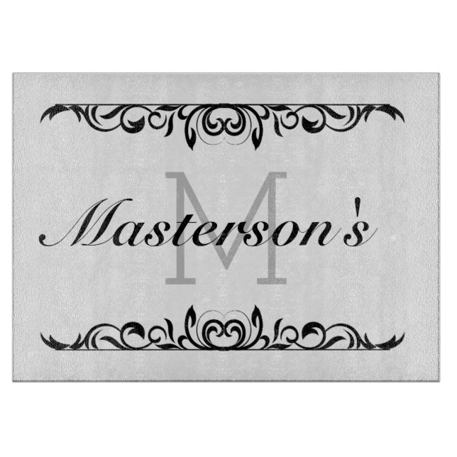 Personalize Scroll Border Cutting Board (Front)