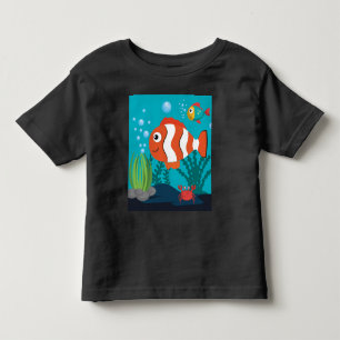 Personalize Sea-Life Pattern Fish Crab Seaweed   Toddler T-shirt