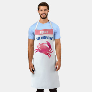 Personalize SeaFood King Chef Funny BBQ Grill Chef Apron